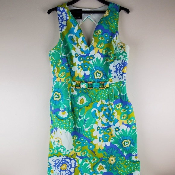Carlisle Summer Spring Floral Sheath Dress Size 14 - Picture 3 of 8